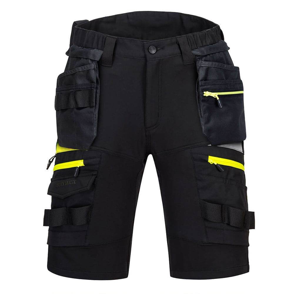 Portwest DX444 4-Way Stretch Holster Pocket Shorts Black, Waist 40"