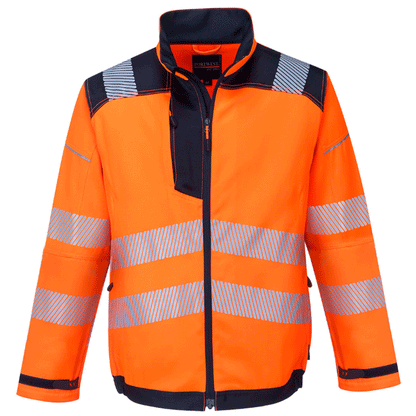 Portwest T500 PW3 Hi-Vis Work Jacket Orange/Navy Small