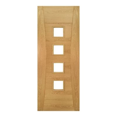Pamplona Oak Prefinished Glazed Internal Door - All Sizes