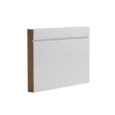 White Primed Shaker Skirting - 145mm x 16mm x 3.6m (Pack of 4)