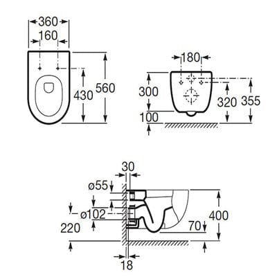 Meridian-N Wall Hung Toilet Pan