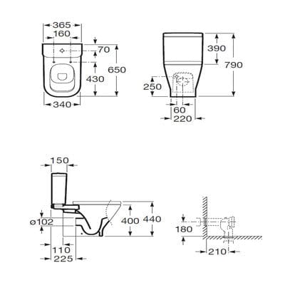The Gap Close-Coupled Toilet Pan