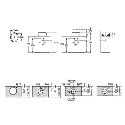 Terra Ceramic Countertop Basin - 390mm
