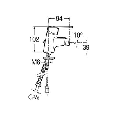 Victoria V2 Chrome Bidet Mixer Tap & Chain Connector