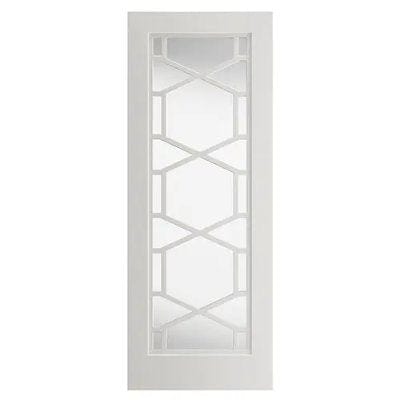 Quartz White Primed Glazed Internal Door - All Sizes