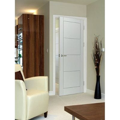 Quattro White Primed Moulded Panel Internal Fire Door FD30 - All Sizes