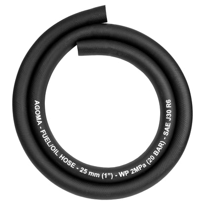 Rubber 25mm Braided Fuel, Oil Hose SAE J30 R6