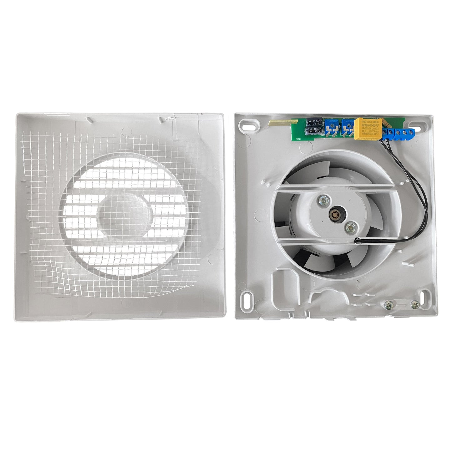 Through Wall Ventilation Kit RICO Timer and Humidistat Fan with White External Vent