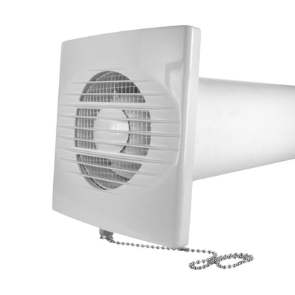 Through Wall Ventilation Kit RICO Pull-Cord Switch Fan with Graphite External Vent