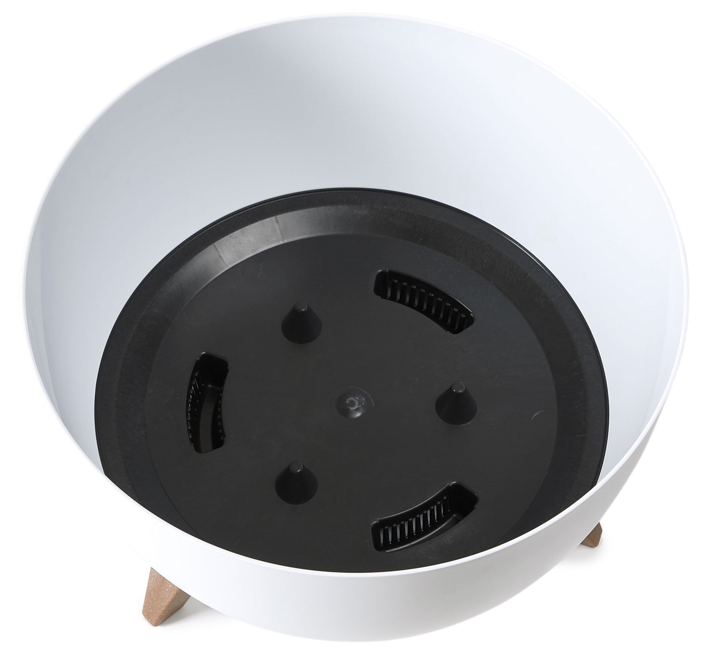 Roma Bowl Pot with Legs, Insert and Hole with Plug 240mm White