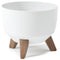 Roma Bowl Pot with Legs, Insert and Hole with Plug 330mm White