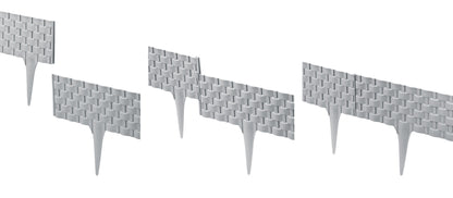 Lawn Edging, Plastic Palisade Rattan Effect, 2.4m, Gray