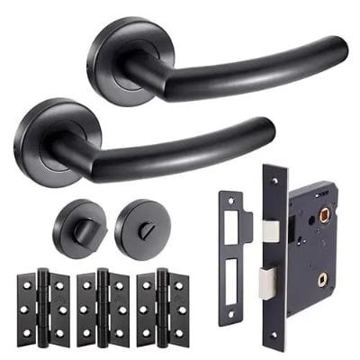Raven Latch Pack Door Handle - Matt Black