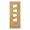 Seville Oak Prefinished 4 Glazed Light Panels Internal Door - All Sizes