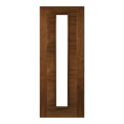 Seville Walnut Prefinished Glazed 1 Light Panel Internal Fire Door FD30 - All Sizes