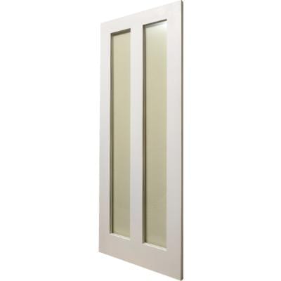 Shaker 2 Panel White Primed Glazed Internal Door - All Sizes