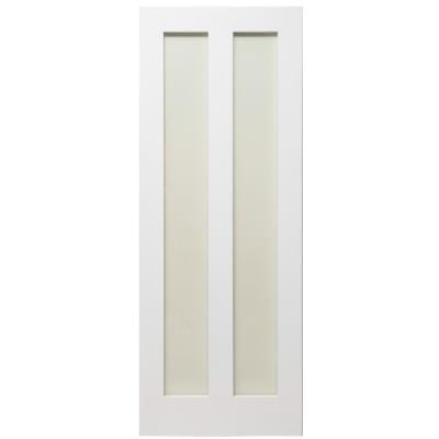 Shaker 2 Panel White Primed Glazed Internal Door - All Sizes