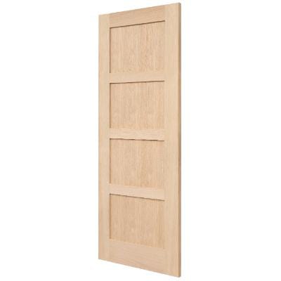 Shaker 4 Panel Unfinished Internal Oak Door - All Sizes