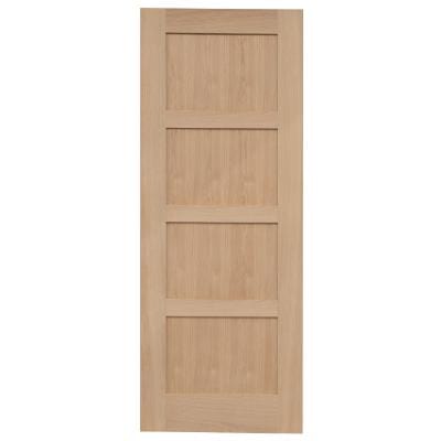 Shaker 4 Panel Unfinished Internal Oak Door - All Sizes