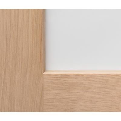 Shaker 4 Panel Oak Clear Glazed Unfinished Internal Door - All Sizes