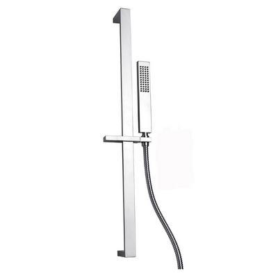 Alto Square Chrome Slide Rail Kit w/Hand Shower and 700mm Double Seam Hose