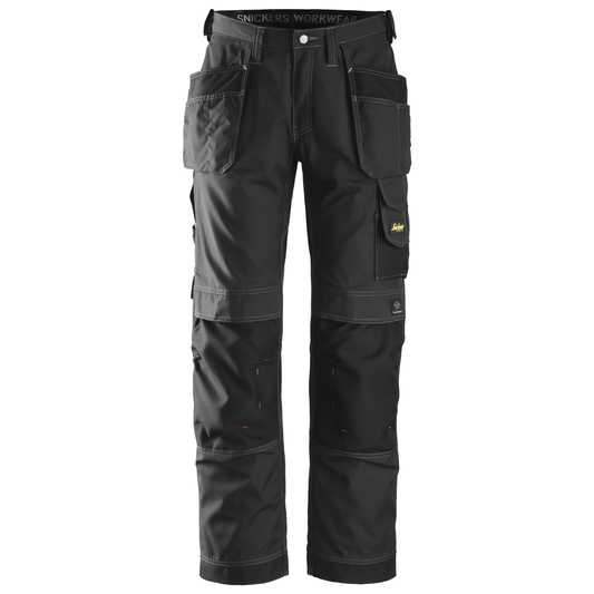 Snickers 3213 Craftsmen Holster Pocket Trousers, Rip-Stop Black