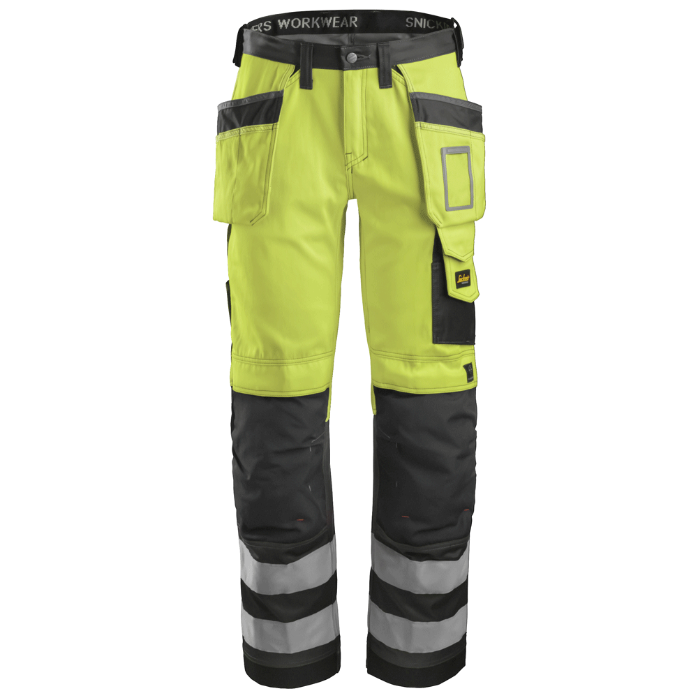 Snickers 3233 High-Vis Holster Pocket Trousers, Class 2 Various Colours
