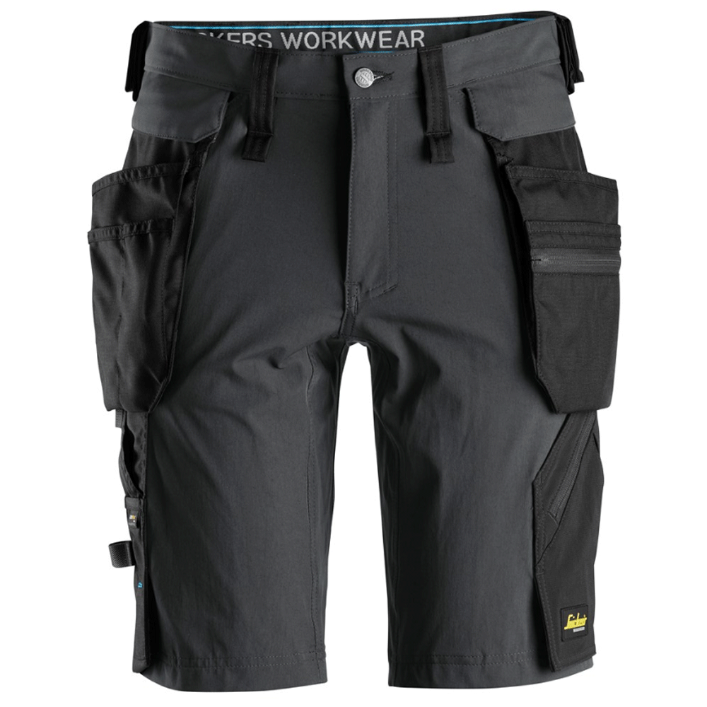 Snickers 6108 LiteWork, Detachable Holster Pockets Work Shorts Black, 31" Waist-Snickers 46