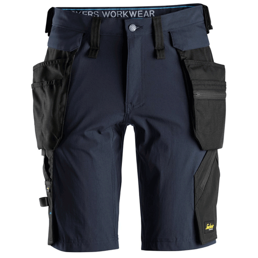 Snickers 6108 LiteWork, Detachable Holster Pockets Work Shorts Navy Blue/Black, 33" Waist-Snickers 48