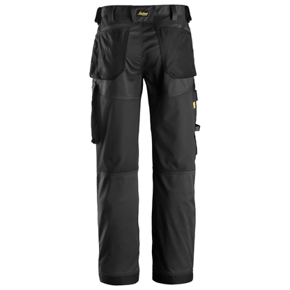 Snickers 6351 AllroundWork, Stretch Loose Fit Work Trousers Black, Waist 33" Leg 35"-Snickers 148