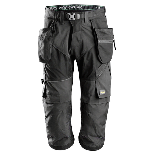 Snickers 6905 FlexiWork Holster Pocket Pirate Work Trousers Black, 39" Waist Short Leg-Snickers 112