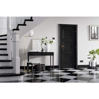 Antwerp Black Primed 3 Panel Interior Fire Door FD30 - All Sizes