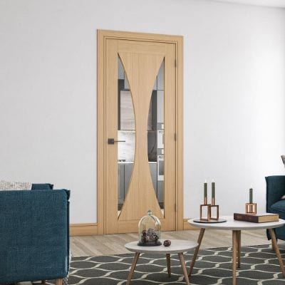 Sorrento Oak Prefinished Glazed Internal Door - All Sizes