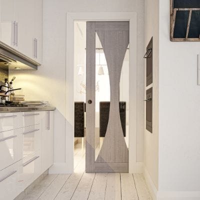 Sorrento Ash Light Grey Glazed Internal Door - All Sizes