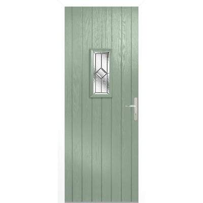 Speedwell LH Chartwell Green Composite 1 Double Glazed Lead Light Panel External Door - 2030mm x 890mm