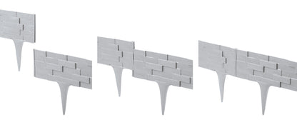 Lawn Edging, Plastic Palisade Slate Effect, 2.38m, Gray