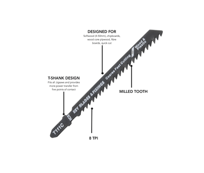 Key Blades T111C Jigsaw Blades 5 Pack - 1133