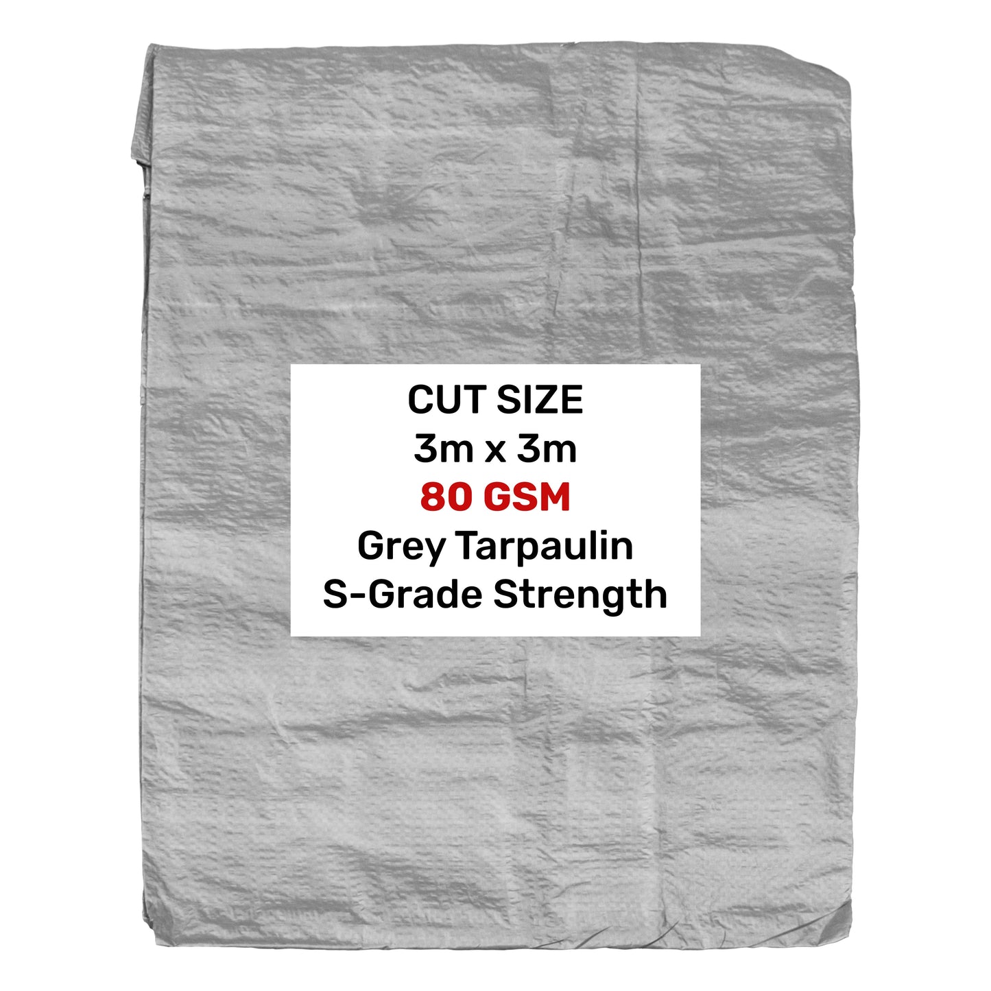 Grey S-Grade Tarpaulin 3m x 3m