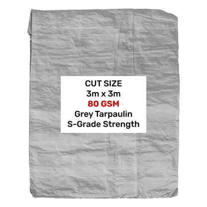 Grey S-Grade Tarpaulin 3m x 3m