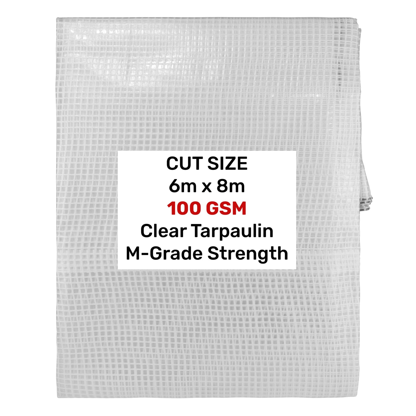 Clear M-Grade Tarpaulin 6m x 8m