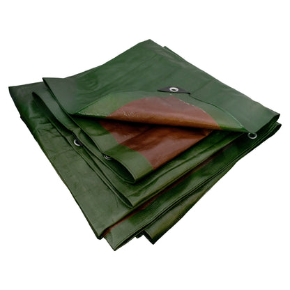 Green/Brown L-Grade Tarpaulin 10m x 12m