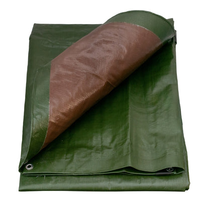 Green/Brown L-Grade Tarpaulin 3m x 3m