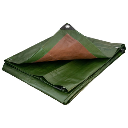 Green/Brown L-Grade Tarpaulin 8m x 10m