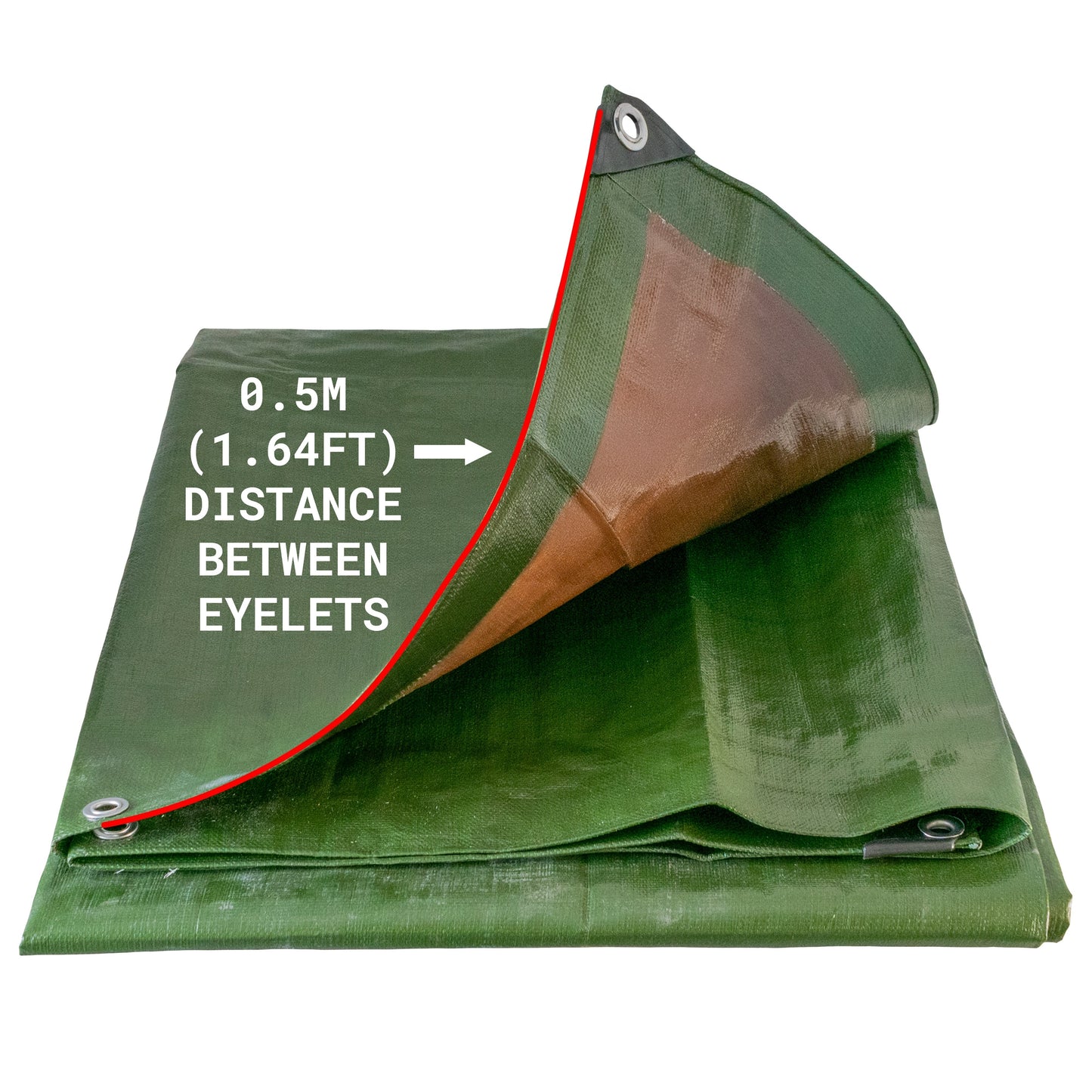 Green/Brown L-Grade Tarpaulin 1.5m x 2m