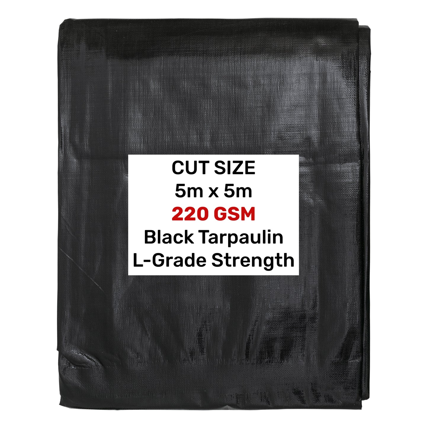 Black/Silver L-Grade Tarpaulin 5m x 5m