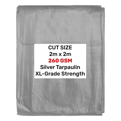 Silver XL-Grade Tarpaulin 2m x 2m