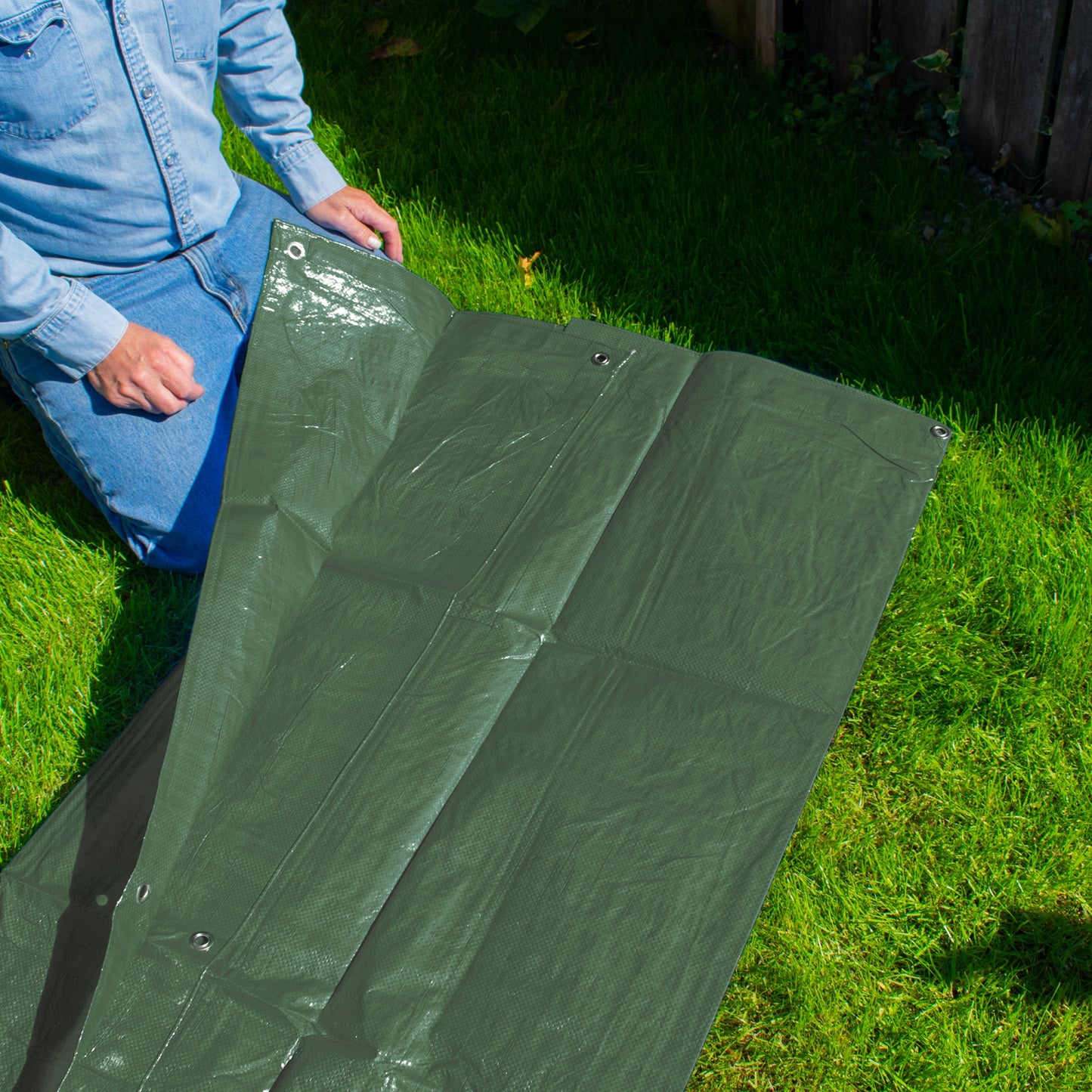 Green M-Grade Tarpaulin 4m x 4m