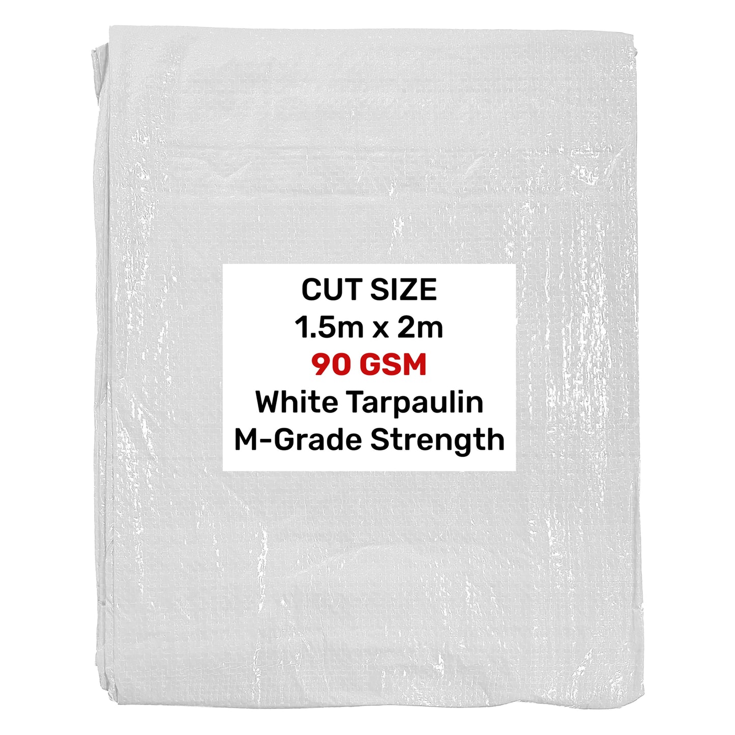 White M-Grade Tarpaulin 1.5m x 2m