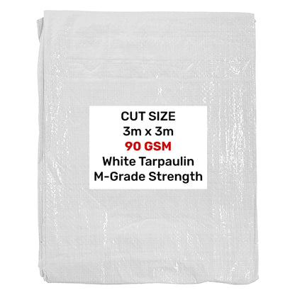 White M-Grade Tarpaulin 3m x 3m