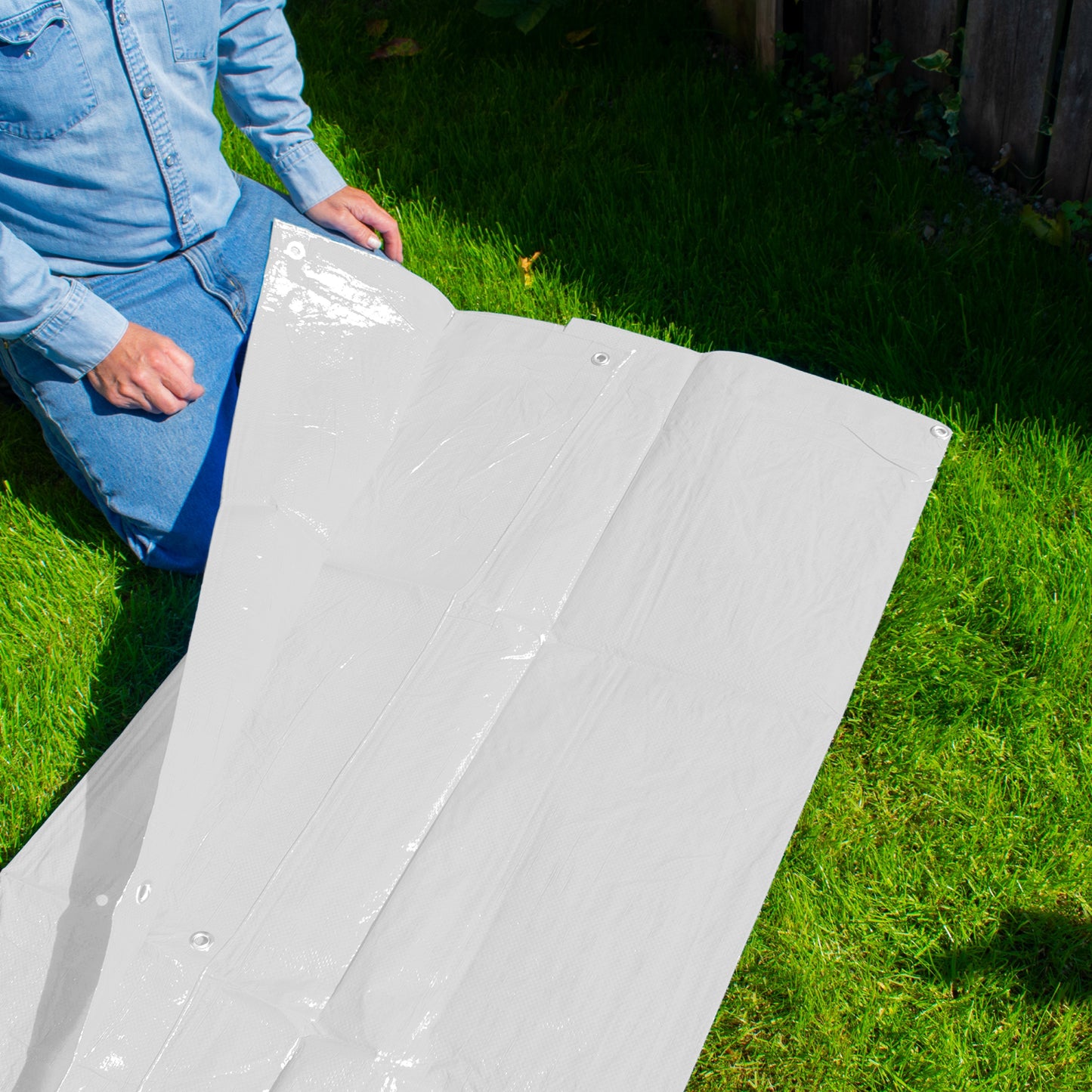 White M-Grade Tarpaulin 5m x 6m
